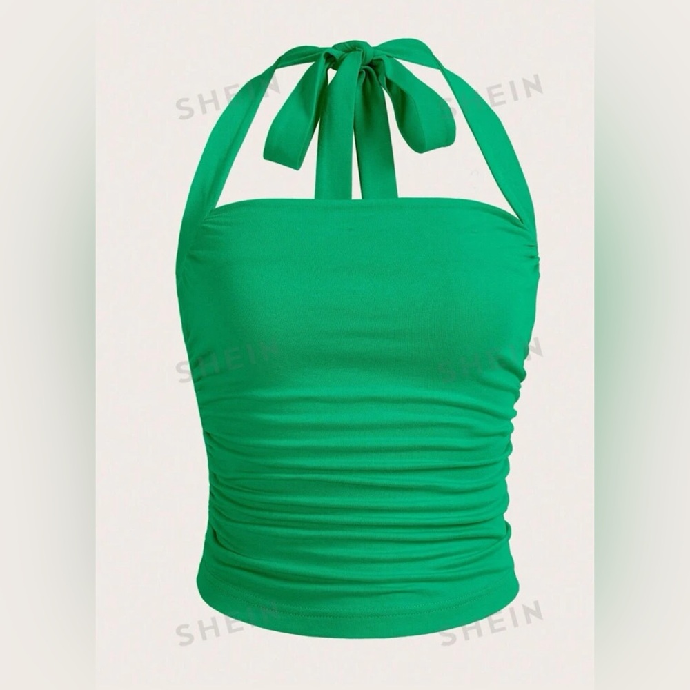 Green halter top